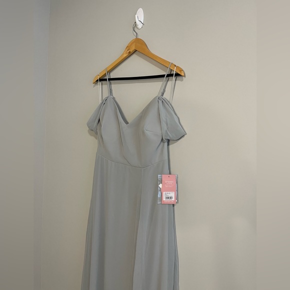 *NWT* Birdy Grey Devin Convertible Dress With Slit in Chiffon Dove Gray M - Picture 6 of 13